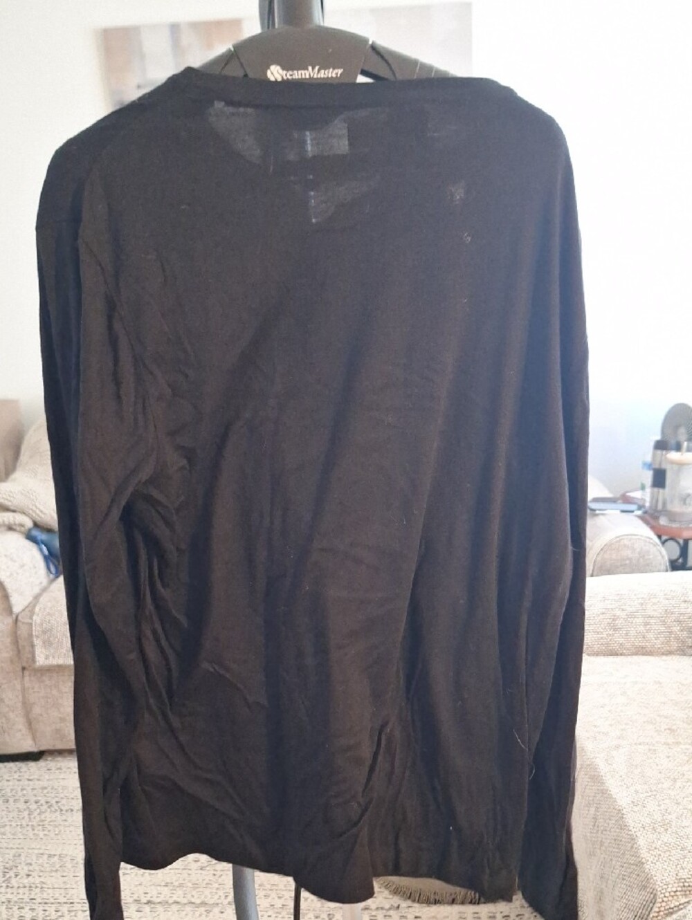 Alfani Black Long Sleeve Henley Shirt - Picture 2 of 4